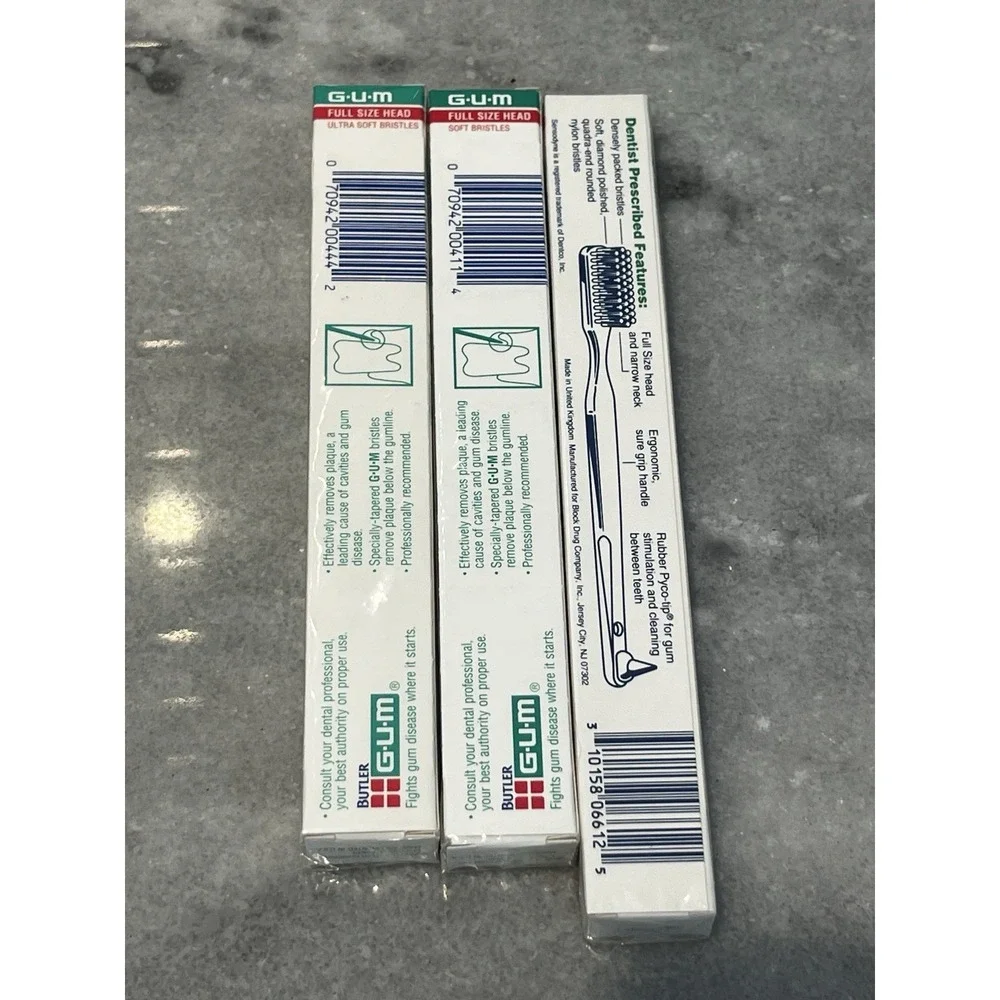 Toothbrush Lot GUM Tek Sensodine NOS Dental Hygiene 6 Pc Vintage